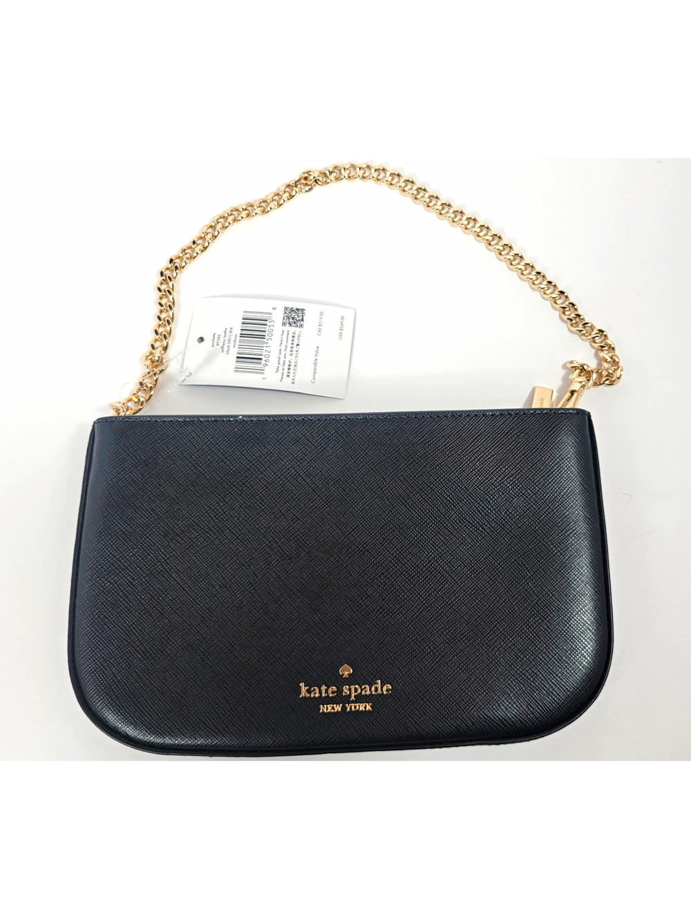 NWT Kate Spade Madison Lilly Pochette Black Saffiano Leather Chain Shoulder Bag